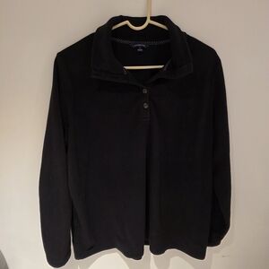 Lands' End Black Textured Sweater